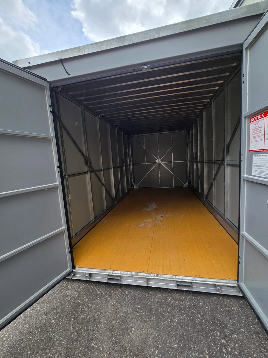 After junk removal: storage unit cleared out and swept clean in Polk County